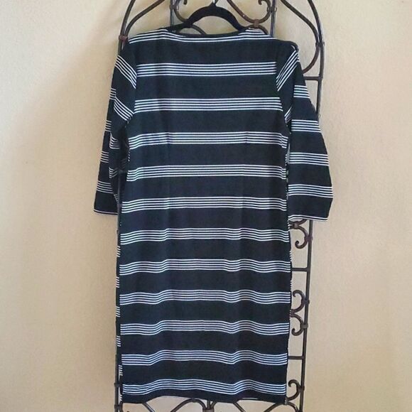 CHICO'S Striped Sheath Dress - Size 1 - Picture 2 of 7